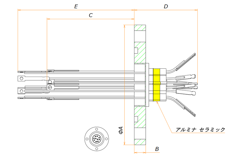 K熱電対 5対 VG40 フランジ admin.label.item.size_image